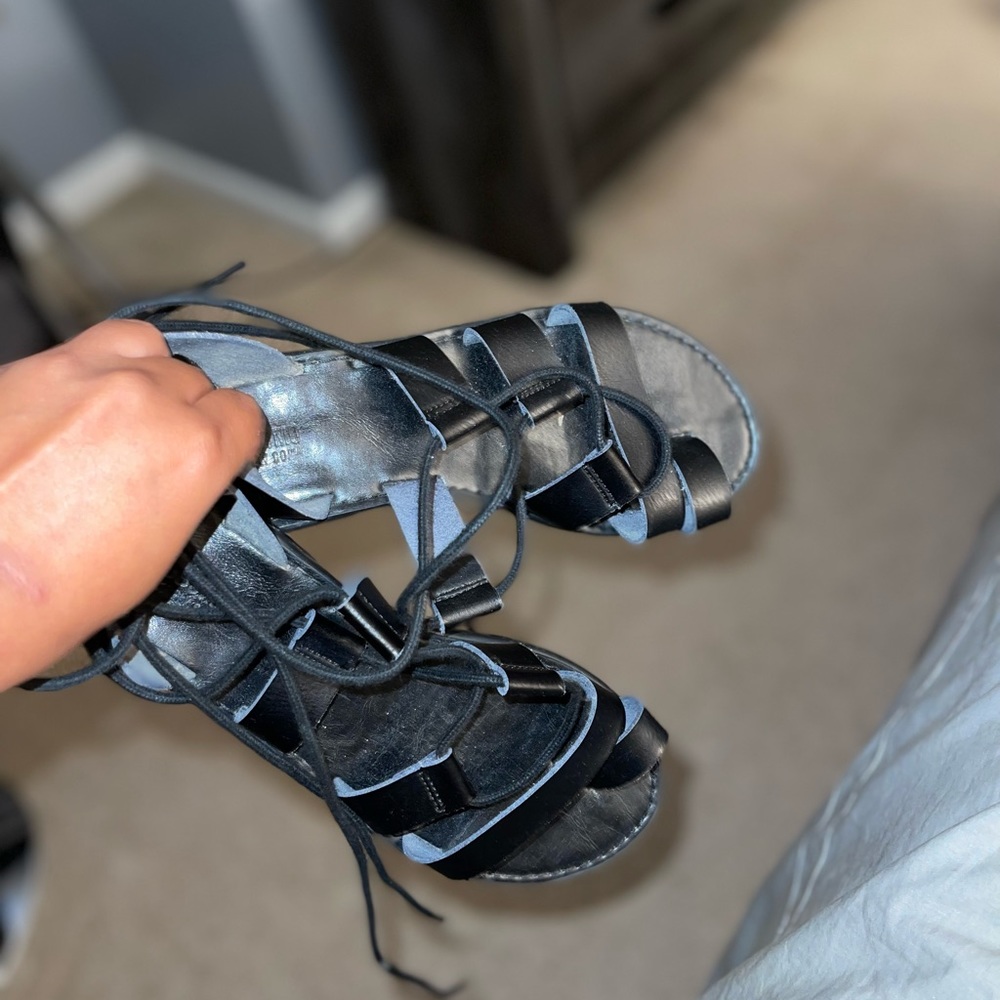 Black gladiator sandals